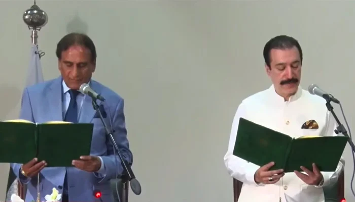 Faisal Rathore takes oath as AJK prime minister