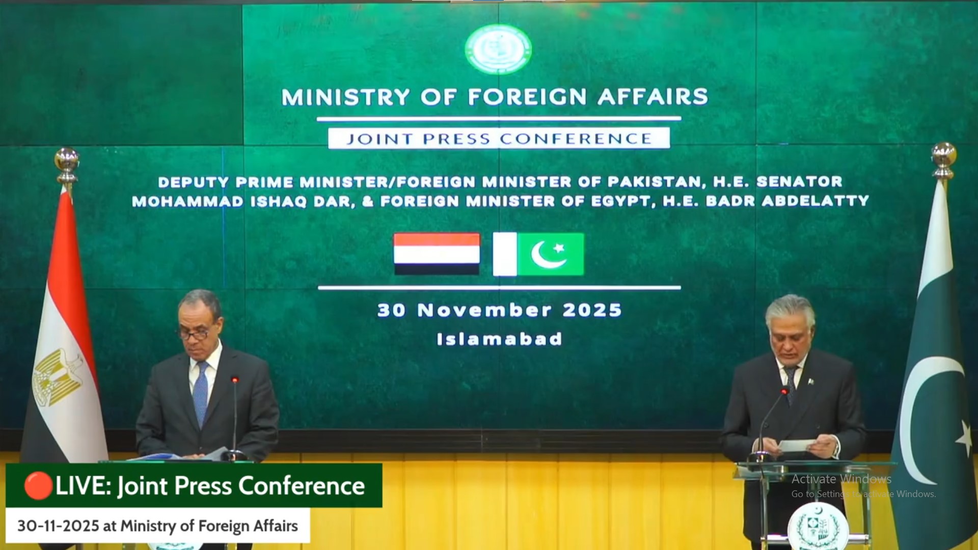 Pakistan and Egypt reaffirm commitment to regional peace, stability, and shared prosperity: FO