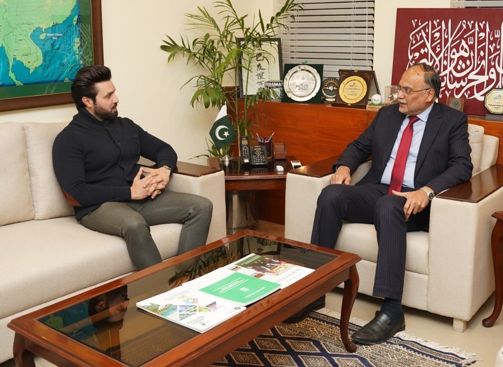 Leading F-Class shooter presents youth development platform to Federal Minister Ahsan Iqbal